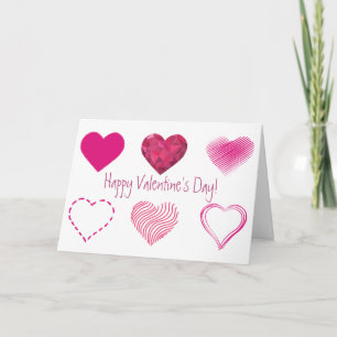 Sechs Herz-Valentinstag-Karte kundengerecht Feiertagskarte