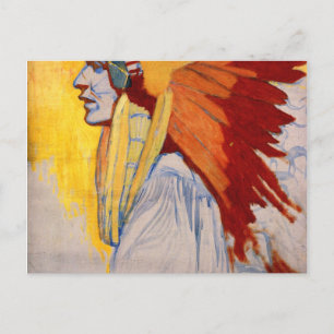 Sechs indische Studie von Alphonse Mucha Postkarte