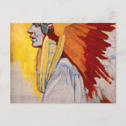 Sechs indische Studie von Alphonse Mucha Postkarte (Vorderseite)