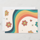 Sechs ist ein Vibe Groovy Retro Floral 6. Geburtst Einladung (Rückseite)