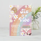 Sechs ist eine lebhafte Einladung zum 6. Geburtsta (Stehend Vorderseite)