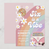 Sechs ist eine lebhafte Einladung zum 6. Geburtsta (Vorne/Hinten)