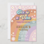 Sechs ist eine lebhafte Einladung zum Geburtstag (Vorderseite)