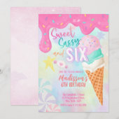Sechs ist so süß einladung (Vorne/Hinten)