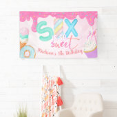 Sechs ist so süß rosa Zuckerguss Banner (Insitu)