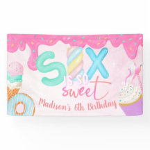 Sechs ist so süß rosa Zuckerguss