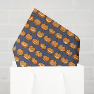 Sechs Jack o'Lantern Pixel Pumpkins-Muster Seidenpapier