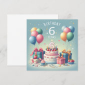 sechs Jahre alter Geburtstag Einladung (Vorne/Hinten)