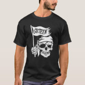 Sechs Jahre alter Piratenkapitän Flag 16. Geburtst T-Shirt (Vorderseite)