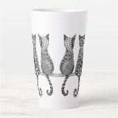 Sechs Kätzchen auf einer Latte-Tasse Milchtasse (Vorderseite)