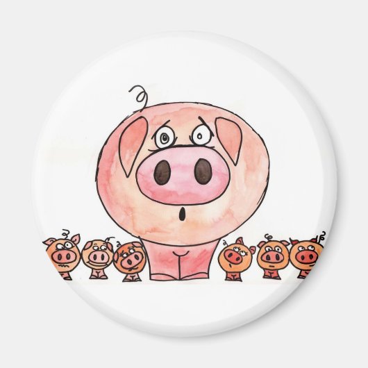 Sechs kleine Schweine Magnet (Vorne)