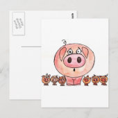 Sechs kleine Schweine Postkarte (Vorne/Hinten)