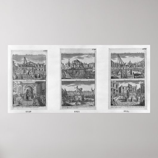 Sechs königliche Statuen zerstört in Paris Poster (Vorne)