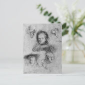 Sechs Kopf mit Saskia van Uylenburgh Postkarte (Stehend Vorderseite)