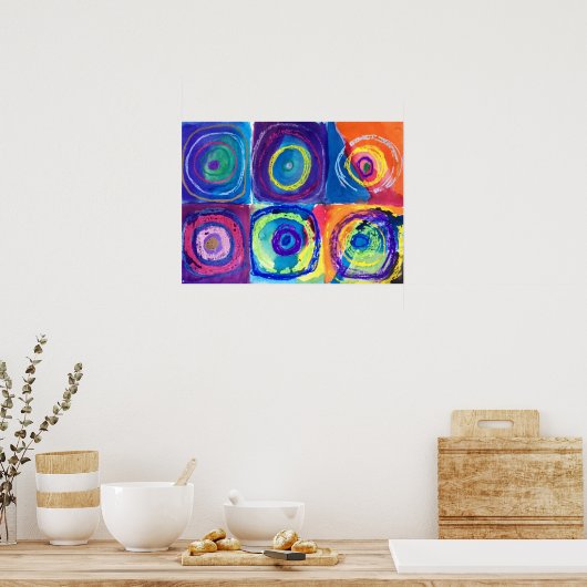 sechs Kreise (nach Kandinsky) Poster (Küche)