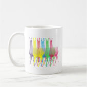 sechs Lamas in sechs Lamafarben Kaffeetasse (Links)