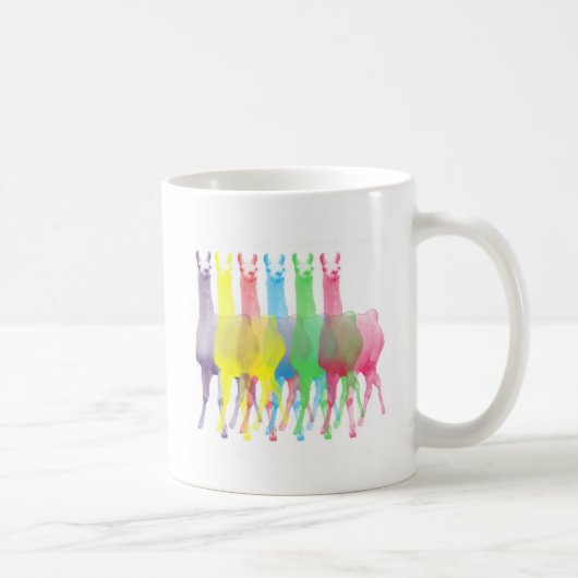 sechs Lamas in sechs Lamafarben Kaffeetasse (Rechts)