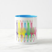 sechs Lamas in sechs Lamafarben Tasse (Zentrum)