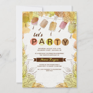 Sechs Laternen Einladung