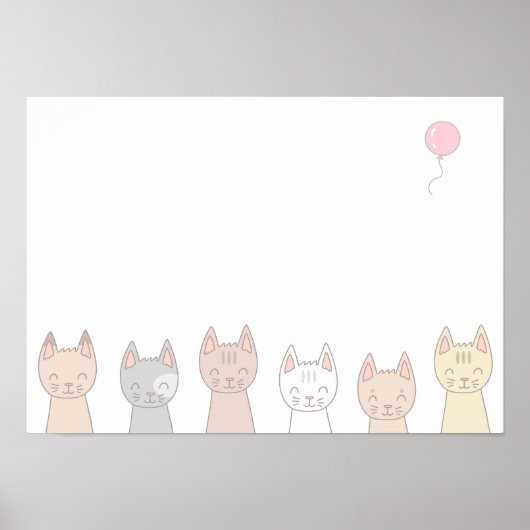 Sechs liebenswerte Katzen. Poster (Vorne)