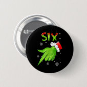 Sechs lustige sechs sieben 6 7 Meme Santa Weihnach Button (Vorne & Hinten)