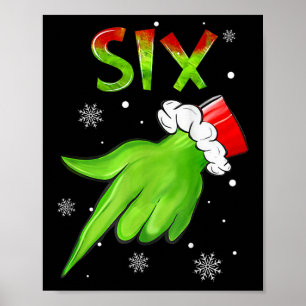 Sechs lustige sechs sieben 6 7 Meme Santa Weihnach Poster