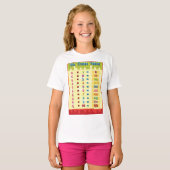 Sechs mal T - Shirt für Tischmädchen (Vorne ganz)