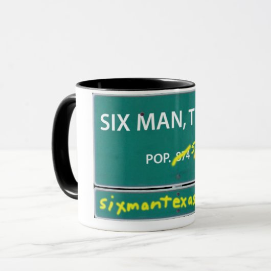 Sechs Mann, Texas-Kaffee-Tasse Tasse (Vorderseite Links)