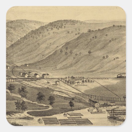 Sechs Meilen-Fähre Quadratischer Aufkleber (Vorderseite)