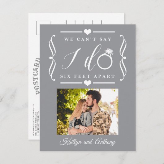 Sechs Meter später Hochzeitstag Ankündigungspostkarte (Vorne/Hinten)