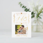 Sechs Meter später Hochzeitstag Ankündigungspostkarte (Stehend Vorderseite)