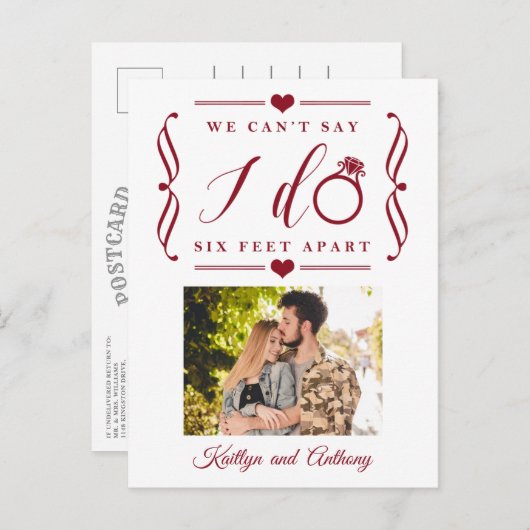 Sechs Meter später Hochzeitstag Ankündigungspostkarte (Vorne/Hinten)