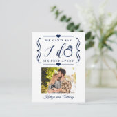 Sechs Meter später Hochzeitstag Ankündigungspostkarte (Stehend Vorderseite)