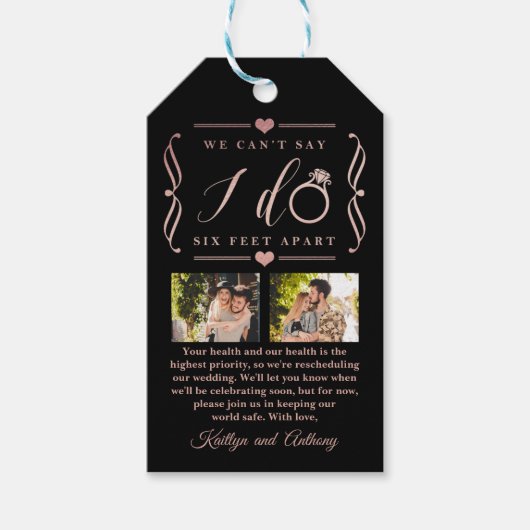 Sechs Meter später Hochzeitstag Geschenkanhänger (Vorderseite)