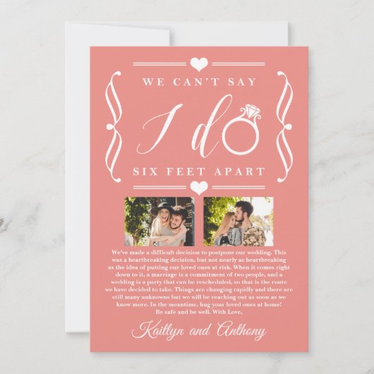 Sechs Meter später Hochzeitstag Save The Date (Vorderseite)