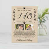 Sechs Meter später Hochzeitstag Save The Date (Stehend Vorderseite)