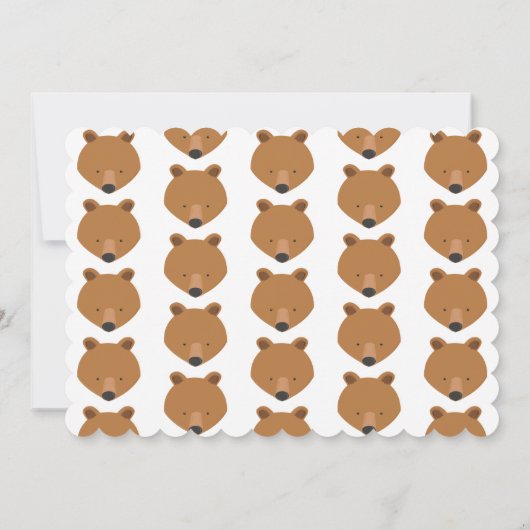 Sechs Monate Bear Baby Halbgeburt Einladung (Rückseite)