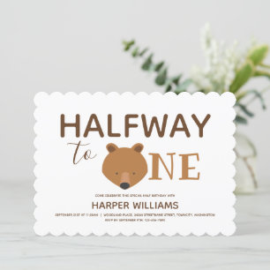 Sechs Monate Bear Baby Halbgeburt Einladung
