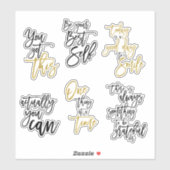 Sechs Motivierend Hochstellungsangebote - Elegante Aufkleber (Blatt)