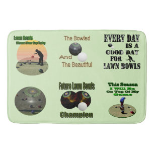 Sechs Motivierend Rasenbowls-Designs, Badematte