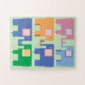 Sechs niedliche Elefanten Puzzle (Horizontal)