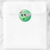 Sechs-Pool-Ball-Cartoon Runder Aufkleber (Tasche)