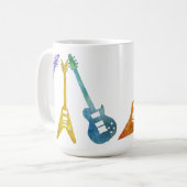 Sechs positiv E-Gitarren Kaffeetasse (Vorderseite Links)