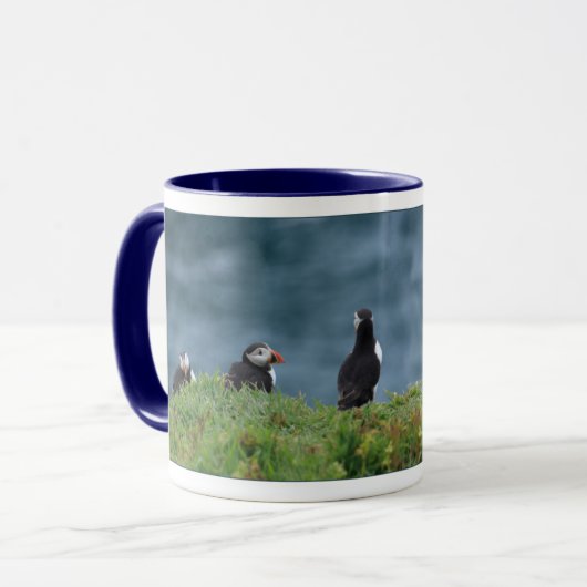 Sechs Puffins-Tasse Tasse (Vorderseite Links)