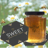 Sechs Queen Bee HEXAGON Honey mit Herzwerbung Untersetzer