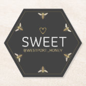 Sechs Queen Bee HEXAGON Honey mit Herzwerbung Untersetzer (Vorderseite)