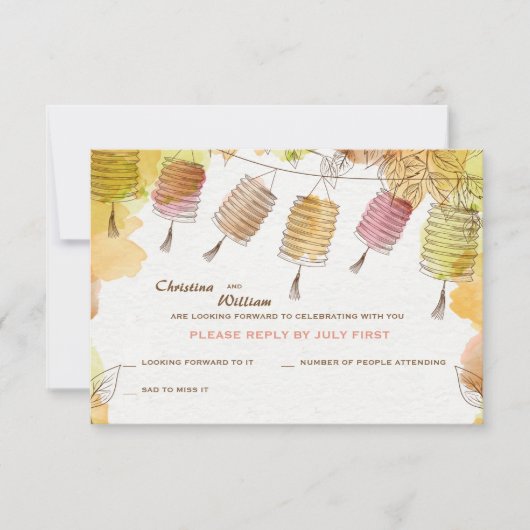 Sechs RSVP-Karten Einladung (Vorderseite)