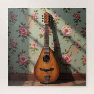 Sechs-saitiges Dulcimer Vintage-Blumenmuster Puzzle