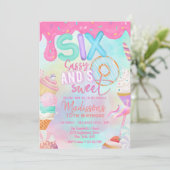 Sechs Sassy und so Sweet Einladung (Stehend Vorderseite)