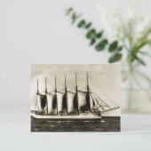 Sechs Schiff aus gemachtetem Holz Postkarte (Stehend Vorderseite)